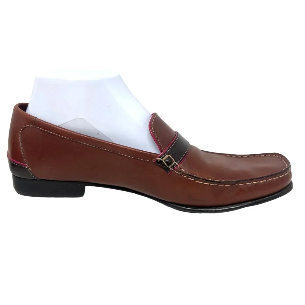Cole Haan  Womens‎ Shardae Moc Loafer Nutmeg Brown Red Accent Size 9B